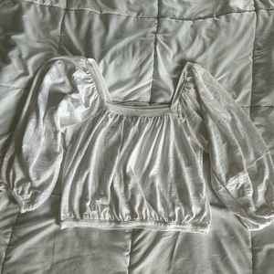 Free People white puff sleeve blouse